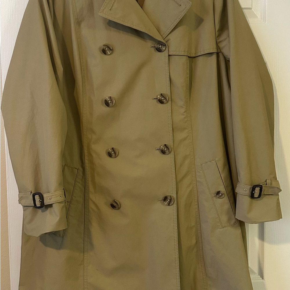 Eddie Bauer Khaki Double-Breasted Trench Coat
